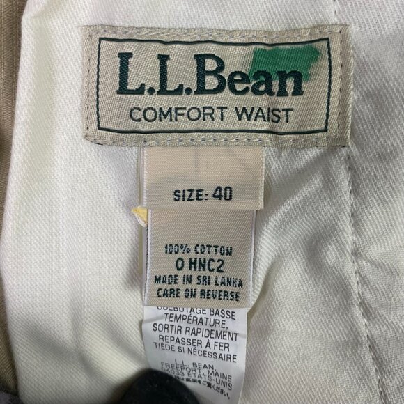 LL Bean Country Corduroy Pants Men's 40 x 32 Khaki Pleated Comfort Waist - Picture 10 of 16